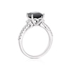 Thumbnail Image 3 of Argentium Silver Square Cut Black Spinel 0.20ct Diamond Ring
