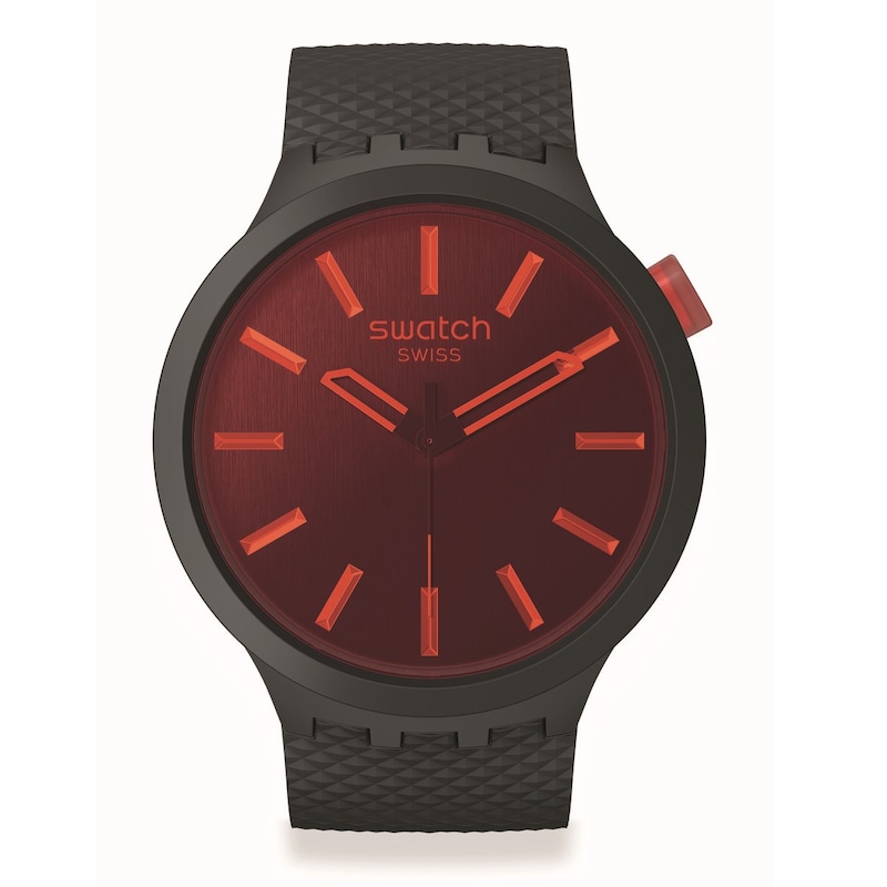 Swatch Midnight Mode Men's Biosourced Material Black Strap Watch