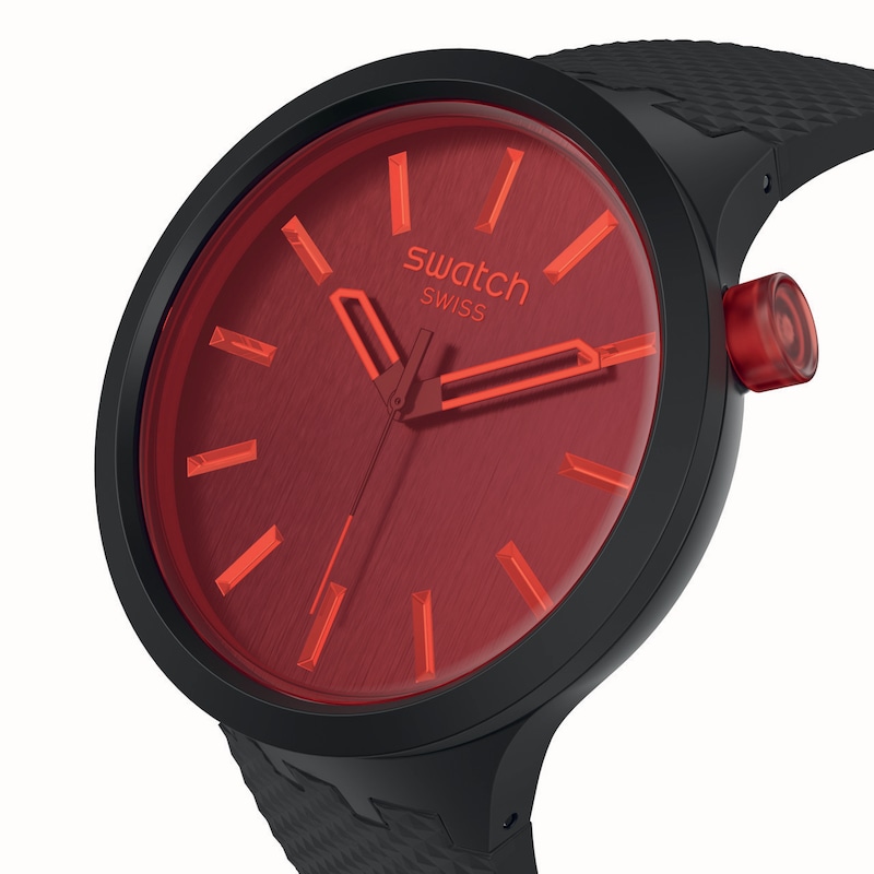 Swatch Midnight Mode Men's Biosourced Material Black Strap Watch