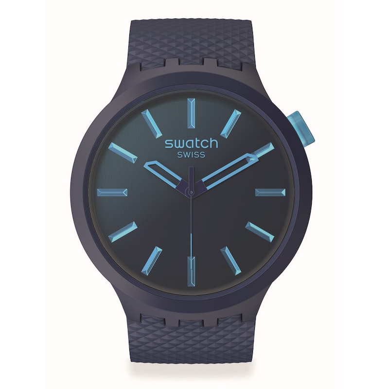 Swatch Indigo Glow Men's Biosourced Material Black Strap Watch