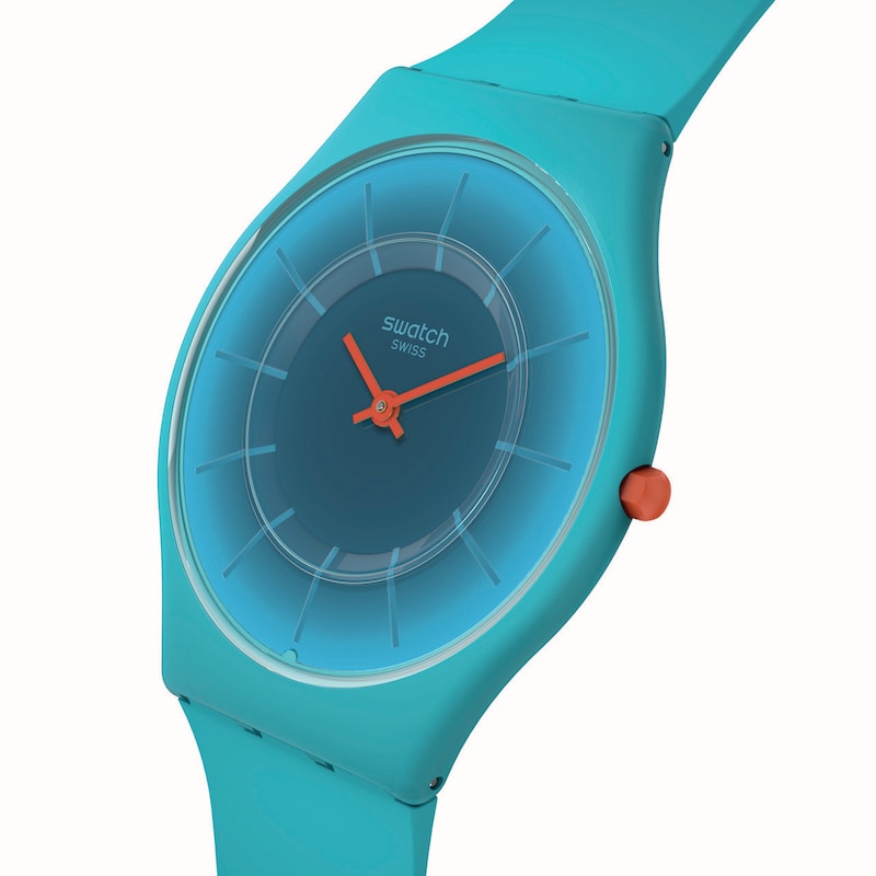 Swatch Radiantly Teal Ladies' Silicone Teal Strap Watch