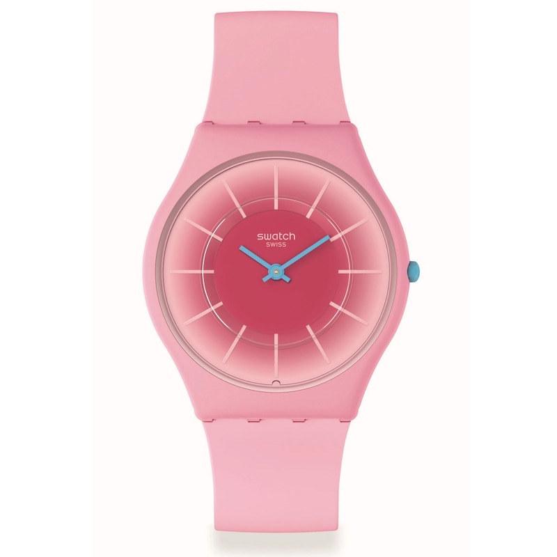 Swatch Radiantly Pink Ladies' Silicone Light Pink Strap Watch