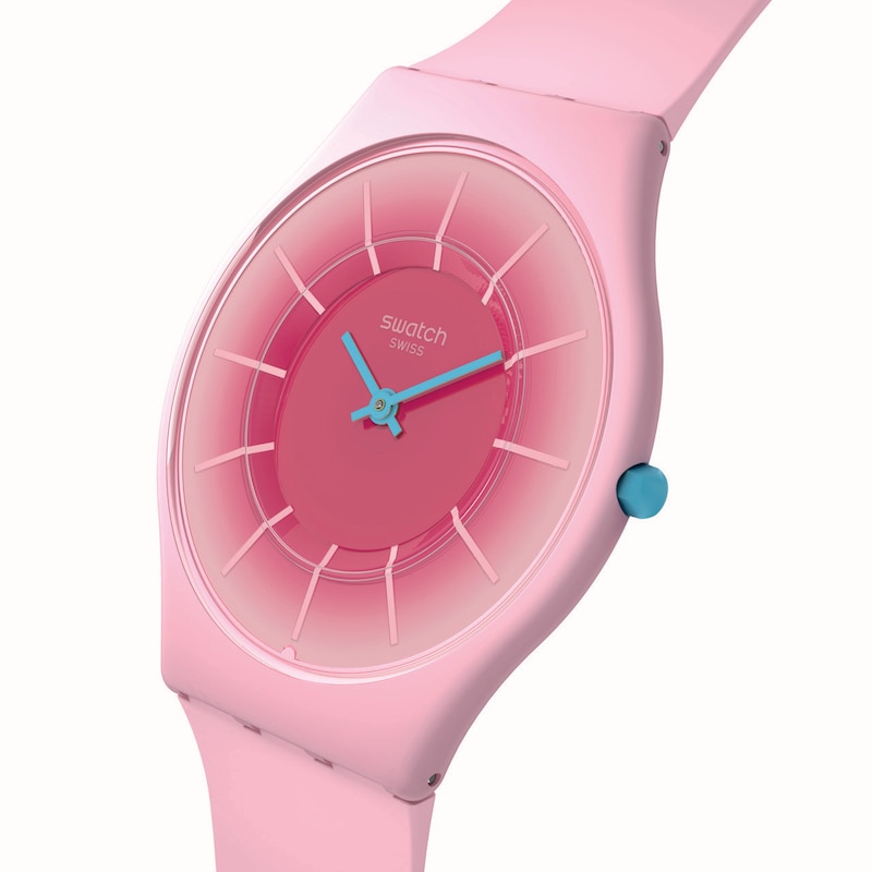 Swatch Radiantly Pink Ladies' Silicone Light Pink Strap Watch