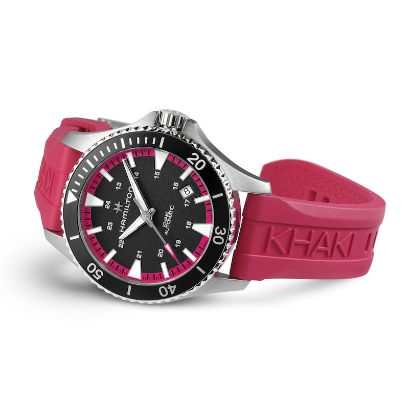 Main Image 2 of Hamilton Khaki Navy Scuba Men's Pink Rubber Strap Watch