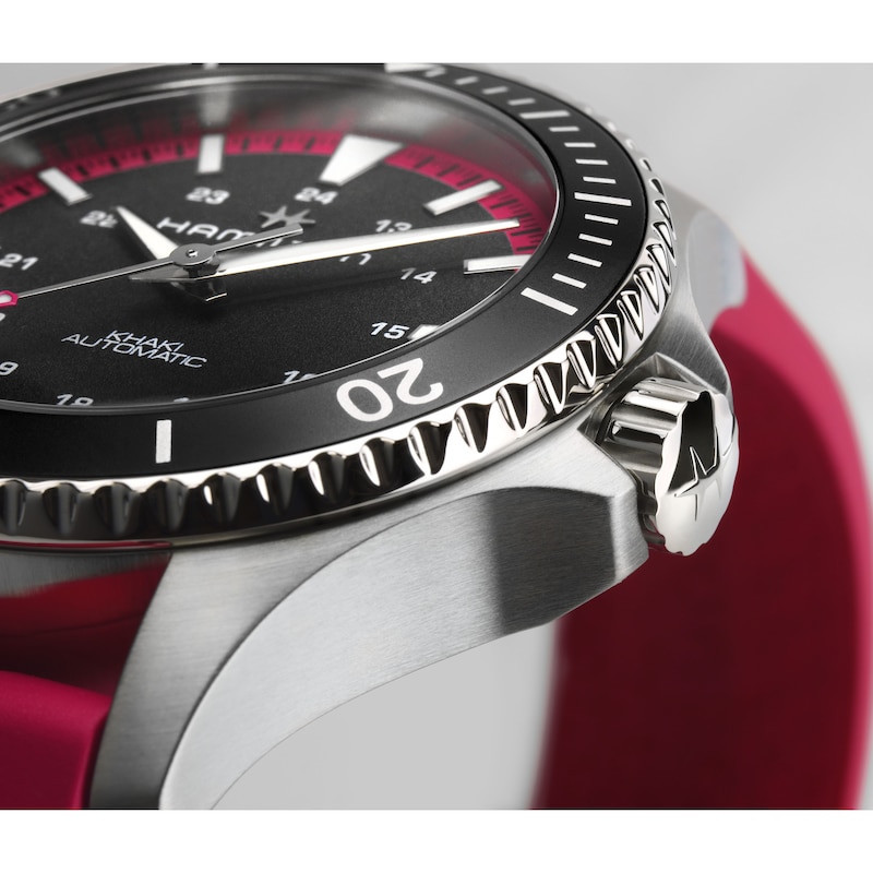 Main Image 3 of Hamilton Khaki Navy Scuba Men's Pink Rubber Strap Watch
