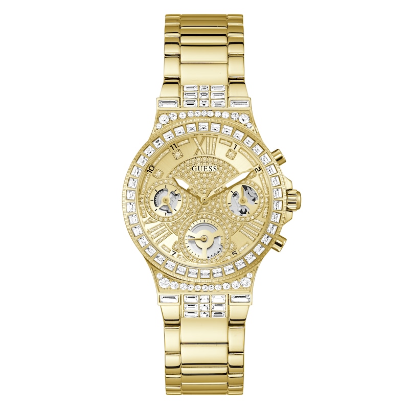 Guess Ladies' Gold Tone Stone Set Bracelet Watch
