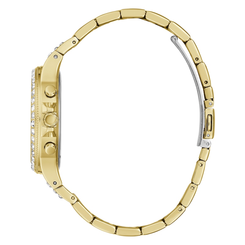 Guess Ladies' Gold Tone Stone Set Bracelet Watch