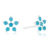 Thumbnail Image 1 of Sterling Silver Flower Turquoise Coloured Stud Earrings