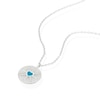 Thumbnail Image 2 of Sterling Silver Sunburst Disc & Turquoise Coloured Heart Pendant 16+2&quot; Necklace