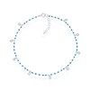 Thumbnail Image 1 of Sterling Silver CZ & Turquoise Colour Beads Station Drop 9+1" Anklet