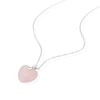 Thumbnail Image 2 of Sterling Silver Rose Quartz 3D Heart Pendant 16+2" Necklace