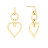 Thumbnail Image 1 of Sterling Silver & 18ct Yellow Gold Plated Vermeil Open Heart Drop Earrings