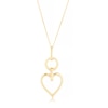 Thumbnail Image 1 of Sterling Silver & 18ct Yellow Gold Plated Vermeil Open Heart Drop Pendant 16+2" Necklace