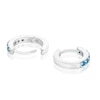 Thumbnail Image 1 of Sterling Silver Turquoise Crystal Hoop Earrings