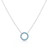Thumbnail Image 1 of Sterling Silver Turquoise Colour Crystal Circle 16+2" Necklace