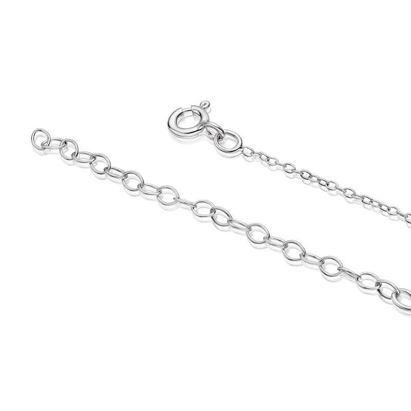 Main Image 3 of Sterling Silver Turquoise Colour Crystal Circle 16+2" Necklace