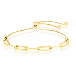18ct Gold Plated Vermeil Paper Link Chain Bolo Bracelet
