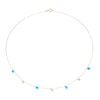 Thumbnail Image 2 of 9ct Yellow Gold Pearl & Turquoise Coloured Stone Drop Pendant 18" Necklace