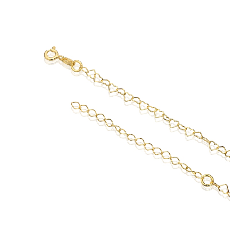 Main Image 3 of Sterling Silver & 18ct Yellow Gold Plated Vermeil Heart Chain 16+2" Necklace