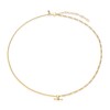 Thumbnail Image 2 of Sterling Silver 18ct Gold Plated Half Curb & Half Figaro T-Bar 16+2" Necklace