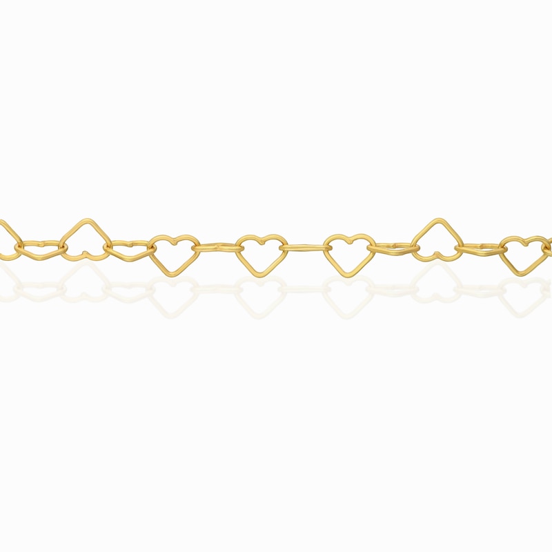 Main Image 2 of Sterling Silver & 18ct Yellow Gold Plated Vermeil Heart Chain 7+1" Bracelet