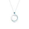 Thumbnail Image 1 of Sterling Silver Turquoise Colour Crystal Interlocking Circle Pendant 16+2" Necklace