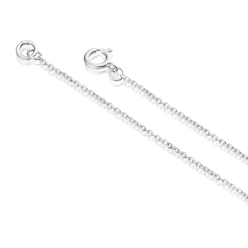 Main Image 3 of Sterling Silver Turquoise Colour Crystal Interlocking Circle Pendant 16+2" Necklace