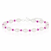 Thumbnail Image 1 of Sterling Silver Freshwater Pearl & Pink Beaded 7+1" Bracelet