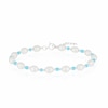Thumbnail Image 0 of Sterling Silver Freshwater Pearl & Blue Beaded 6.5+1 Inch Bracelet
