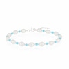 Thumbnail Image 1 of Sterling Silver Freshwater Pearl & Blue Beaded 7+1" Bracelet