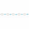Thumbnail Image 2 of Sterling Silver Freshwater Pearl & Blue Beaded 7+1" Bracelet