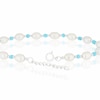 Thumbnail Image 3 of Sterling Silver Freshwater Pearl & Blue Beaded 7+1" Bracelet