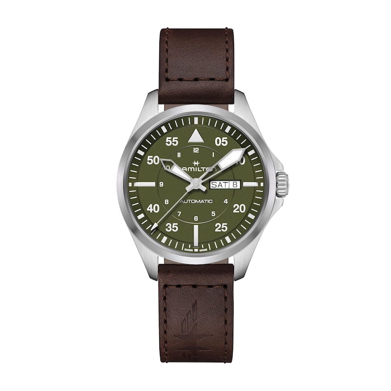 Main Image 1 of Hamilton Khaki Aviation Brown Leather Strap Watch
