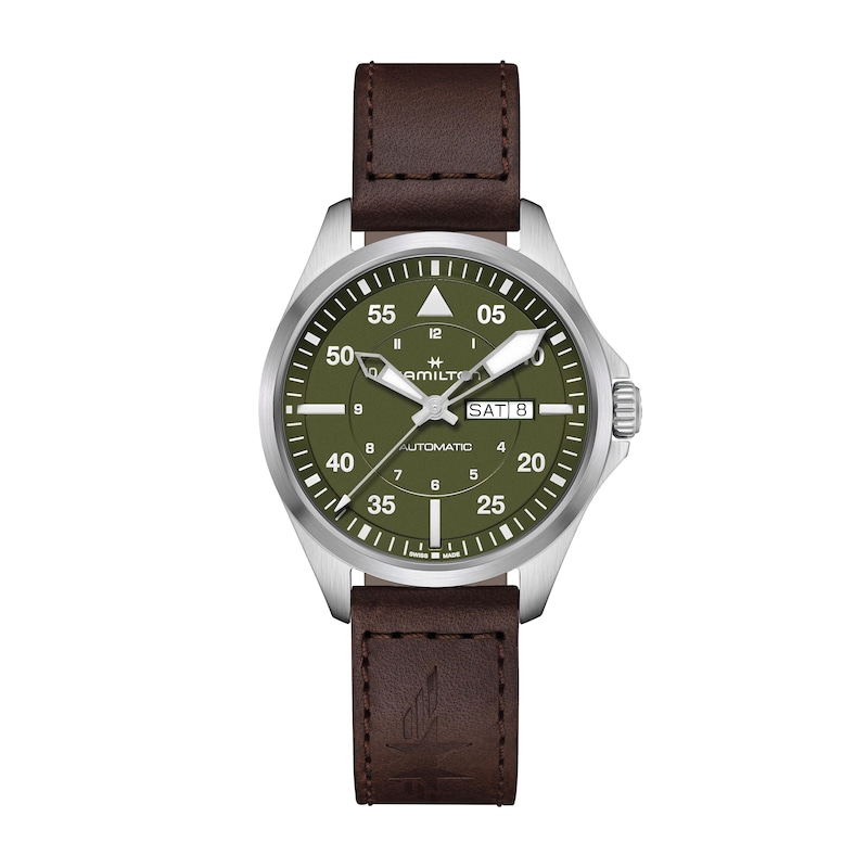 Hamilton Khaki Aviation Brown Leather Strap Watch