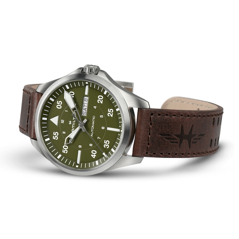 Hamilton Khaki Aviation Brown Leather Strap Watch