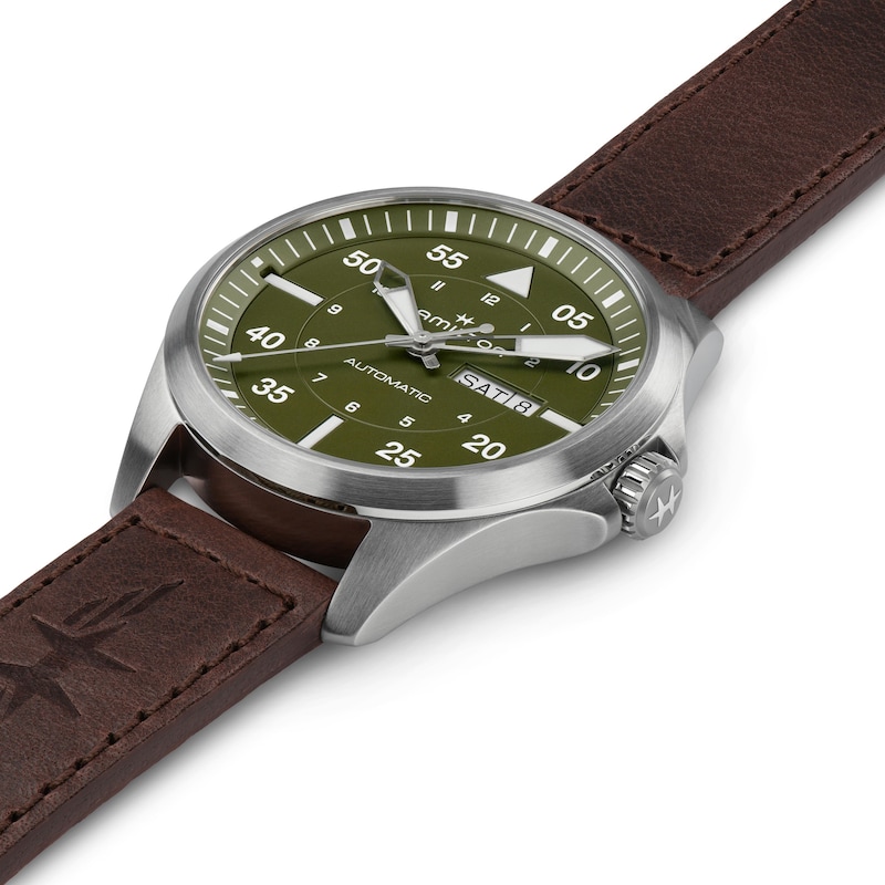 Hamilton Khaki Aviation Brown Leather Strap Watch