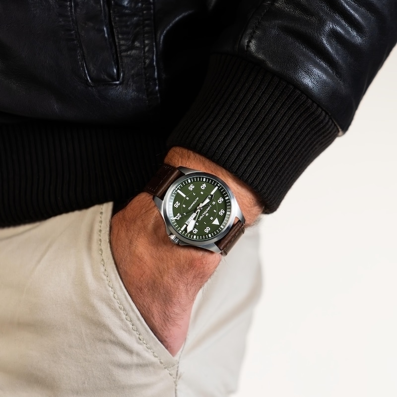 Main Image 5 of Hamilton Khaki Aviation Brown Leather Strap Watch