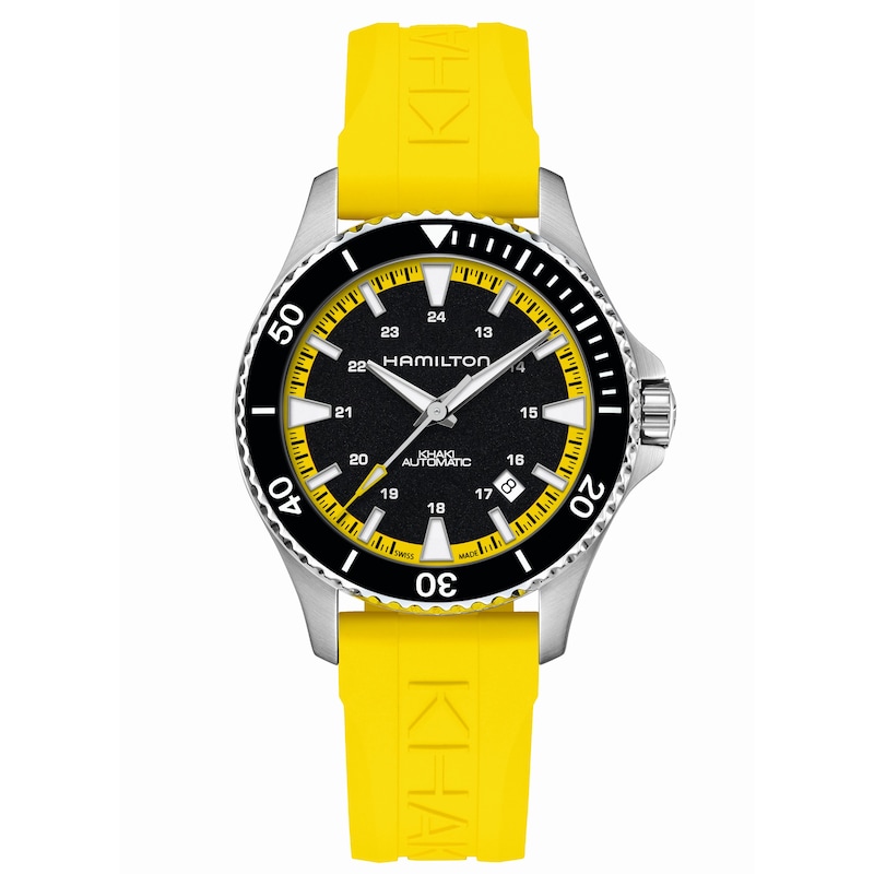 Main Image 1 of Hamilton Khaki Navy Scuba Men's Yellow Rubber Strap Watch