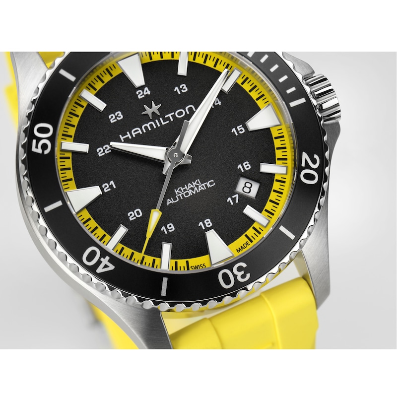 Main Image 3 of Hamilton Khaki Navy Scuba Men's Yellow Rubber Strap Watch
