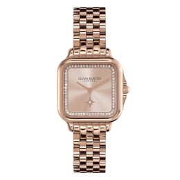 Olivia Burton Grosvenor Ladies' Blush Dial Carnation Gold Tone Bracelet Watch