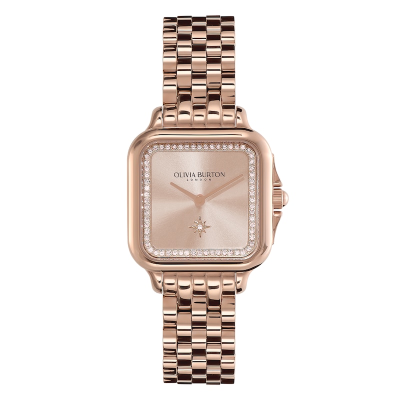 Olivia Burton Grosvenor Ladies' Blush Dial Carnation Gold Tone Bracelet Watch