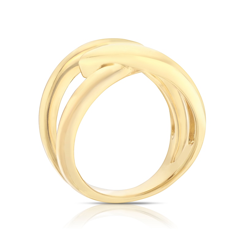 Main Image 3 of Sterling Silver & 18ct Yellow Gold Plated Vermeil Twist Ring (Size N)
