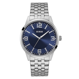 Guess Men's Blue Dial Stainless Steel Bracelet Watch