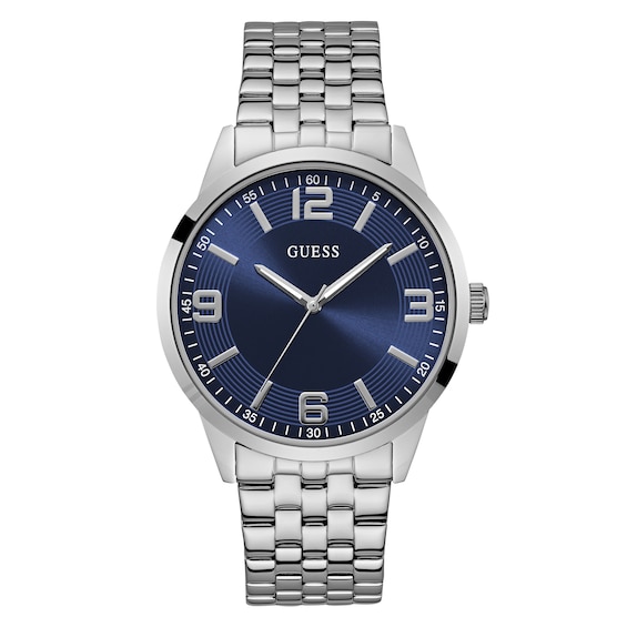Guess Men's Blue Dial Stainless Steel Bracelet Watch