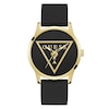 Thumbnail Image 1 of Guess Men's Black & Gold Logo Dial Black Silicone Strap Watch