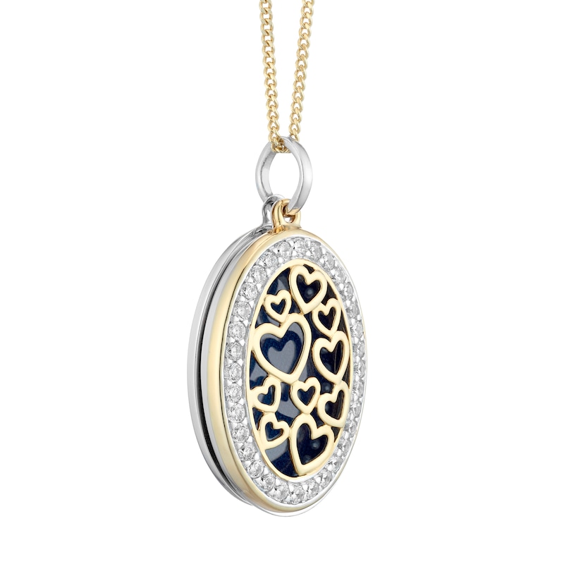Main Image 2 of Sterling Silver and Gold Plated Slide Heart Locket