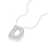Thumbnail Image 2 of Sterling Silver Cubic Zirconia 'D' Bubble Initial Necklace