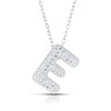 Thumbnail Image 1 of Sterling Silver Cubic Zirconia 'E' Bubble Initial Necklace