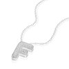 Thumbnail Image 2 of Sterling Silver Cubic Zirconia 'F' Bubble Initial Necklace