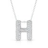 Thumbnail Image 1 of Sterling Silver Cubic Zirconia 'H' Bubble Initial Necklace